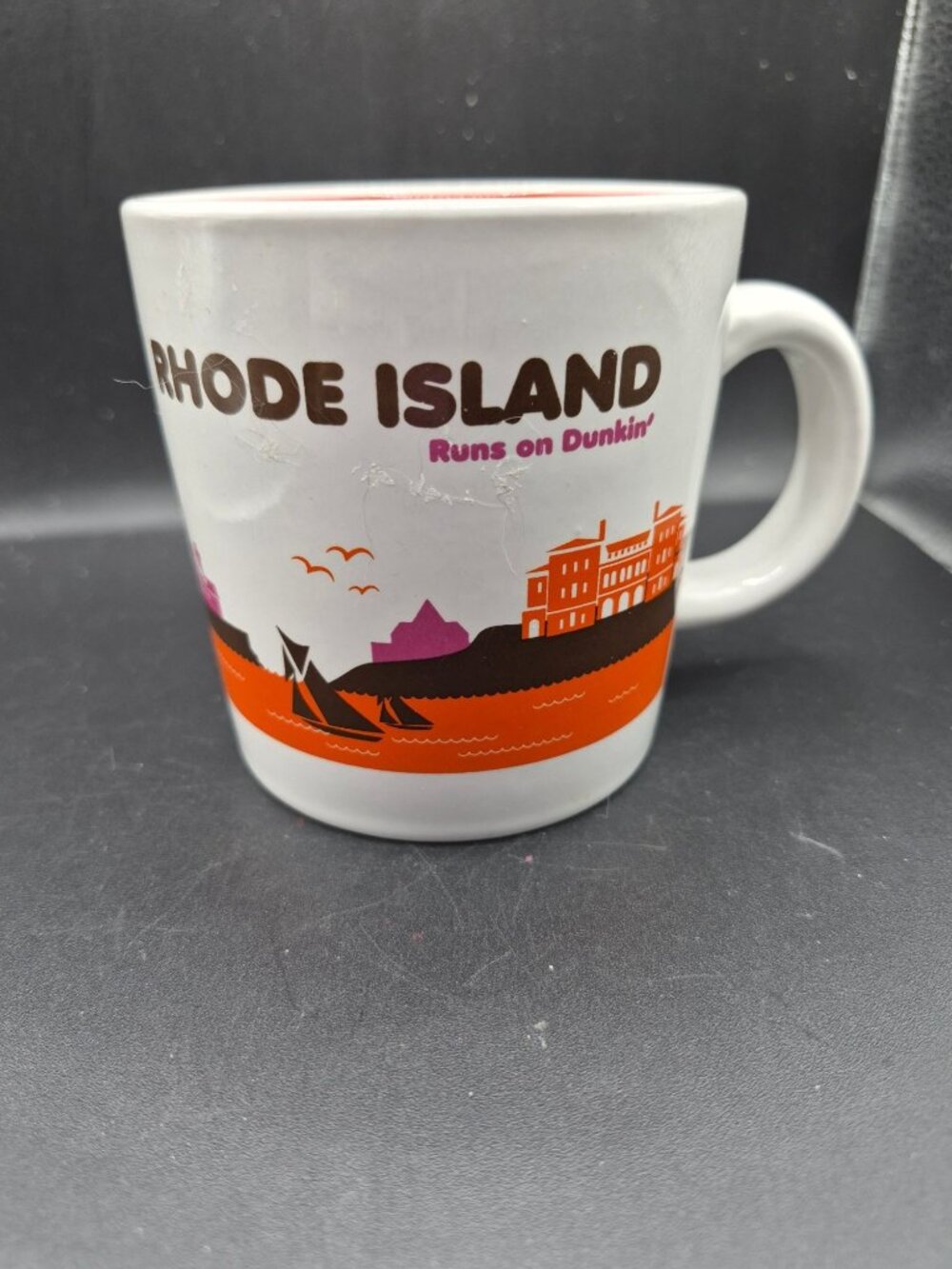 Rhode Island Runs On Dunkin Collectible Mug 2012 Dunkin Donuts Scenic Design